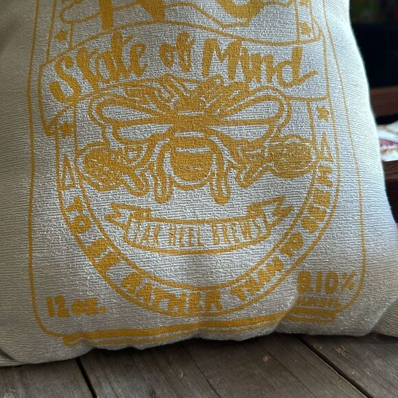 NC State of Mind Tarheel Brews Handmade Throw Pillow Jute - Picture 3 of 5